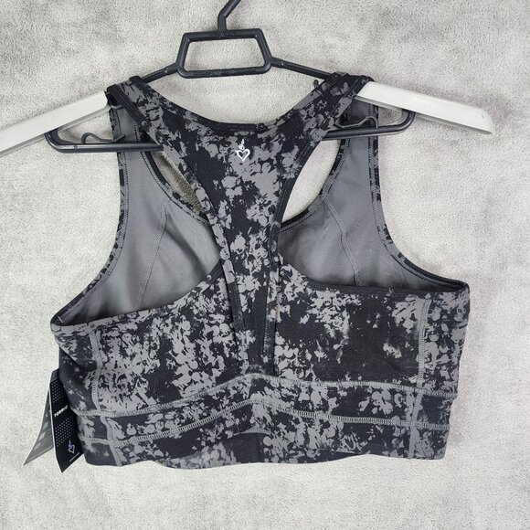 Womens Torrid Active Happy Camper Sports Bra Low Impact Black & Gray Print 1 - Picture 9 of 13